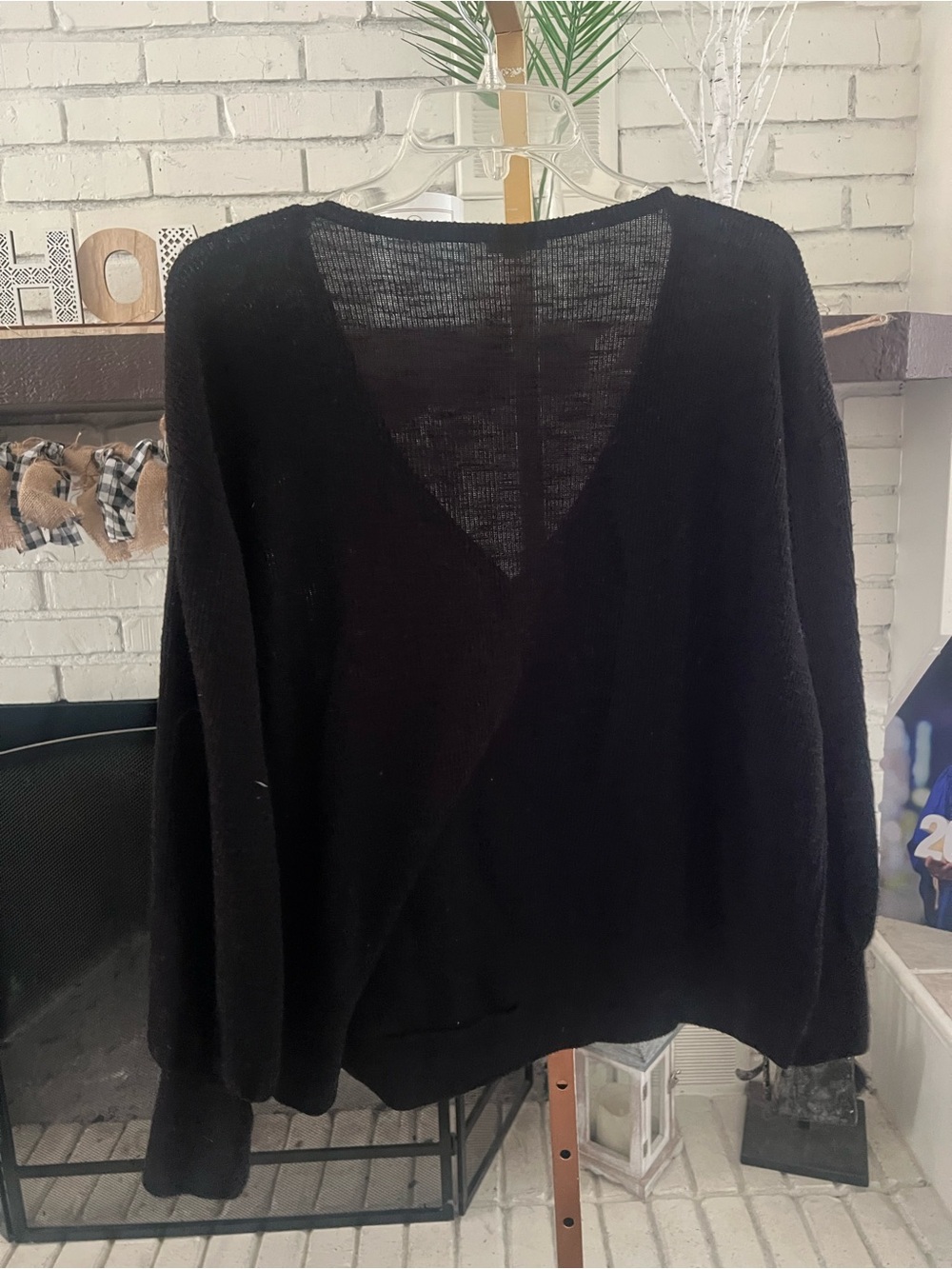 a.n.a Black V-Neck Women's Sweater